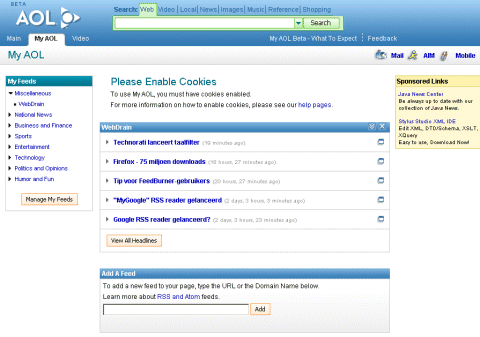 RSS-reader - My AOL