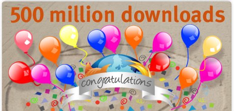 Firefox - 500 miljoen downloads
